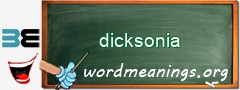 WordMeaning blackboard for dicksonia